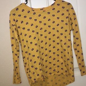 Yellow long sleeve shirt with beautiful detail